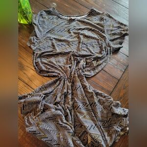 LuLaRoe Black and Gold Zigzag Carly Dress